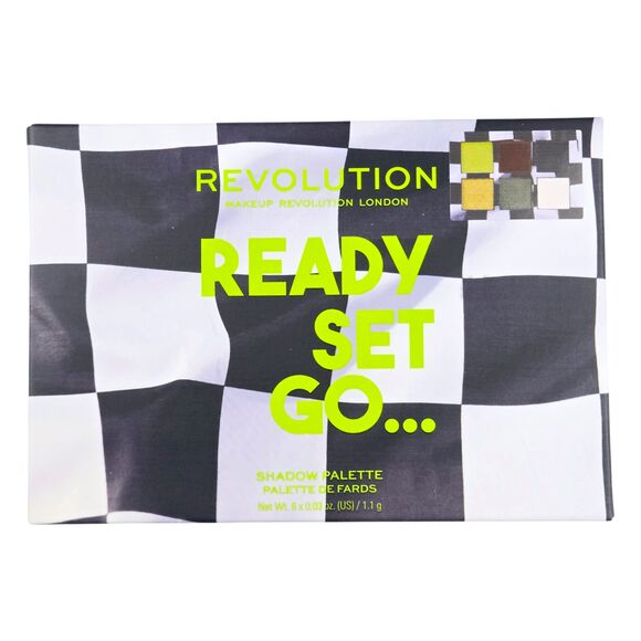 Makeup Revolution Power Shadow Palette READY SET GO 6 Shade Eyeshadow .18oz NIB - Picture 2 of 4